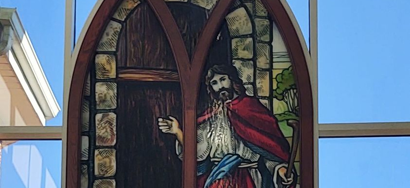 stained glass image of Jesus